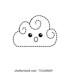 dotted shape kawaii cute surprised cloud weather