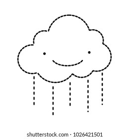 dotted shape kawaii happy cloud raining weather