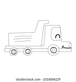 dotted shape kawaii smile dump truck industry