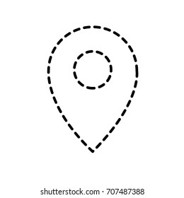 dotted shape location symbol to destination geography map