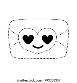 dotted shape love card in love kawaii cartoon