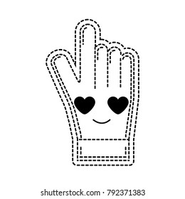 dotted shape in love and cute glove sportwear kawaii