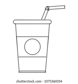 dotted shape macchiato coffee plastic cup beverage