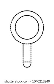 dotted shape magnifying glass object to serch and zoom