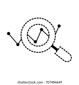 dotted shape magnifying glass tool and search symbol