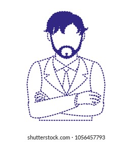 dotted shape man doctor with faceless and medicine uniform