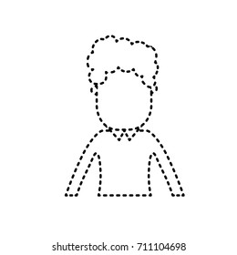 dotted shape man with hairstyle design and clothes