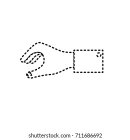 dotted shape man hand to business negotiation icon
