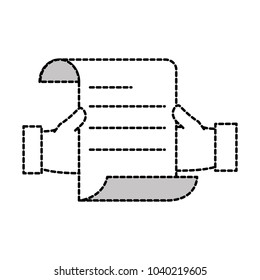 dotted shape man hands with business document information