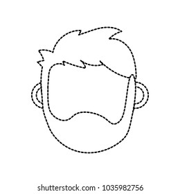 dotted shape man head with hairstyle design