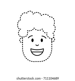 dotted shape man head with hairstyle design