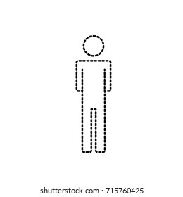 dotted shape man pictogram with body design