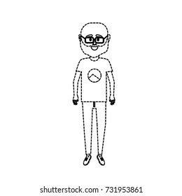 dotted shape man with t-shirt and pants design