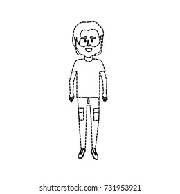 dotted shape man with t-shirt and pants design