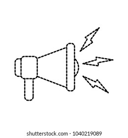 dotted shape megaphone sound audio message communication