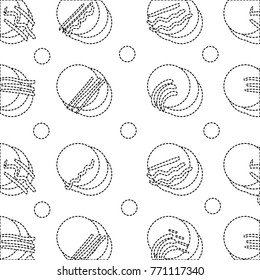 dotted shape memphis style circle figures background