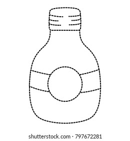 dotted shape middle mason jar with circle sticker