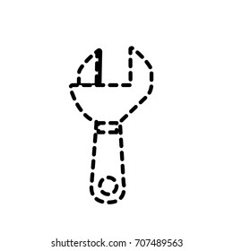 dotted shape monkey wrench equipment service industry repair