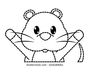 dotted shape mouse cute animal with hands up