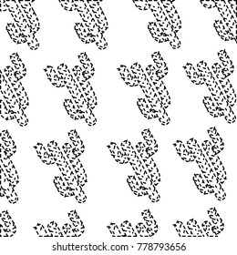 dotted shape natural cactus plants background design