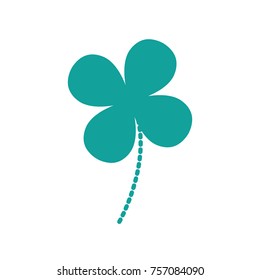 dotted shape natural clover plant with leaves design
