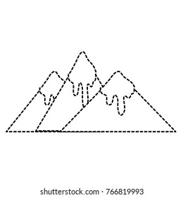 dotted shape natural mountains with snow in the tip design