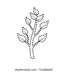 dotted shape natural plant with leaves and ecology care
