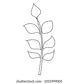 dotted shape nature branches with exotic leaves design