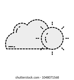 dotted shape nature cloud and sun weather design