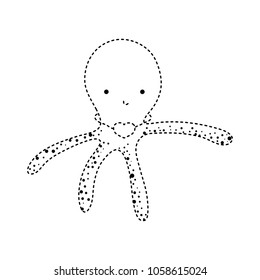 dotted shape nature octopus marine animal icon