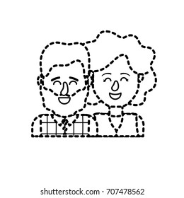 dotted shape nice couple with hairstyle design