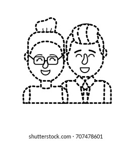 dotted shape nice couple with hairstyle design