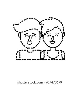 dotted shape nice couple with hairstyle design