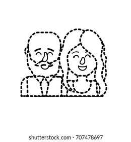 dotted shape nice couple with hairstyle design