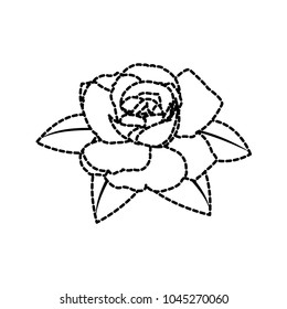 dotted shape nice nature rose with petals design