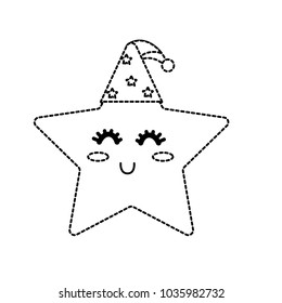 dotted shape nice star shiny with sleep hat design