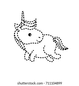 dotted shape nice unicorn with horn and hairstyle design