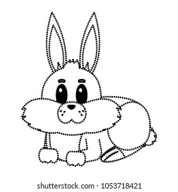 dotted shape nice wild rabbit animal lying