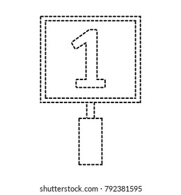 dotted shape number one emblem symbol design