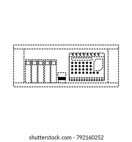 dotted shape office shelf with folders document and calendar