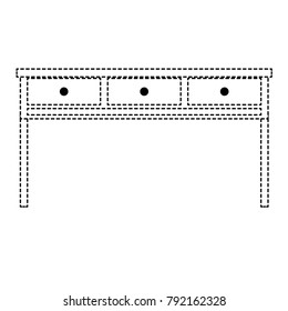 dotted shape office wood desk object with drawers