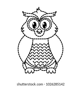 dotted shape owl cute wild animal character