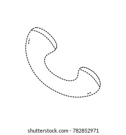 dotted shape phone sign to call mobile communication