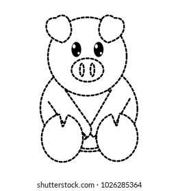 dotted shape pig cute farm animal character
