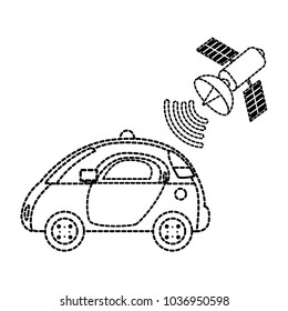 dotted shape police car with satellite wifi connection