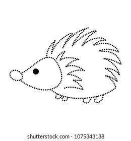 dotted shape porcupine cute wild animal character