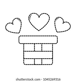 dotted shape present gift box with hearts design