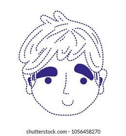 dotted shape profile man head with expression face