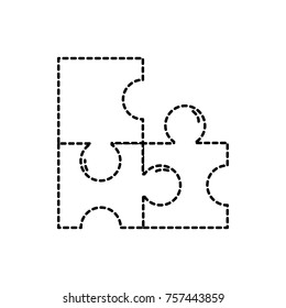 dotted shape puzzles pieces game to idea solution