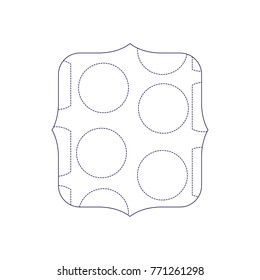 dotted shape quadrate with memphis geometric figure background